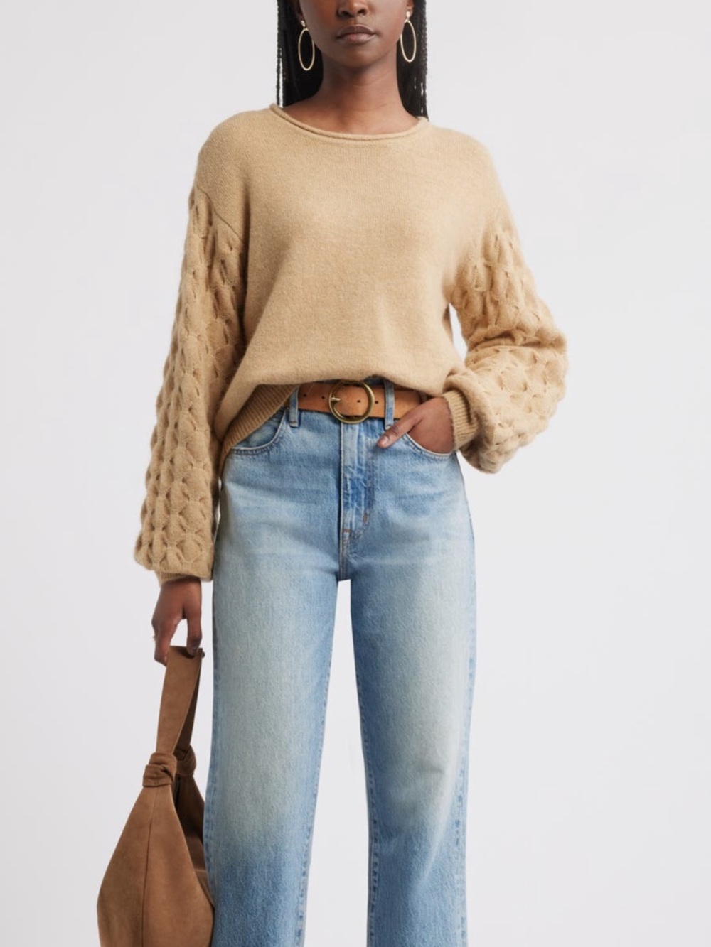 Treasure & Bond Honeycomb Sleeve Sweater Nordstrom - Picture 2 of 4